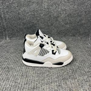 Nike Air Jordan 4 Retro TD Military Black White Toddler Size 10C BQ7670-111